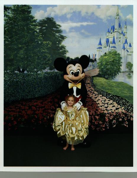 Jessica with Mickey, August 1999